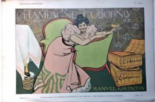 art nouveau Origineel Champagne Reclame litho poster affiche, Verzamelen, Overige Verzamelen, Nieuw, Verzenden