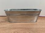 Plantenbakje metaal zilverkleurig 27x9x9,3 cm, Minder dan 30 cm, Minder dan 60 cm, Ophalen of Verzenden, Zo goed als nieuw