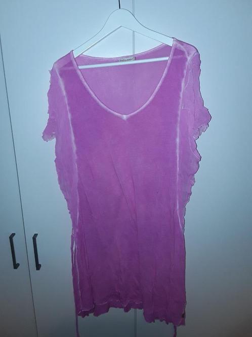 Didi Roze Lang Tuniek Met V-hals Maat XL, Kleding | Dames, T-shirts, Zo goed als nieuw, Maat 46/48 (XL) of groter, Roze, Lange mouw