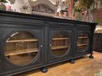 Antieke boekenkast, vitrinekast dressoir XL servieskast VdlM, Huis en Inrichting, Kasten | Boekenkasten, Ophalen, Met deur(en)
