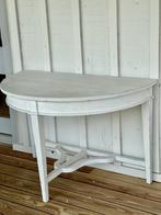 Antieke witte consoletafel - Halve Maan, Huis en Inrichting, Tafels | Sidetables, Gebruikt, Minder dan 50 cm, Ophalen of Verzenden