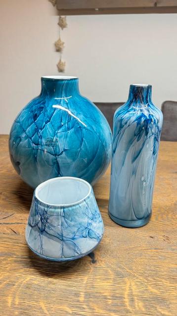 Fidrio vazen set blauw beschikbaar voor biedingen