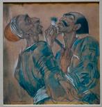 Aquarel Johan Fabricius “De scheerbeurt”, Antiek en Kunst, Ophalen