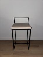 3 x Barkruk met Rugleuning - Zwart/Beige Fluweel, Ophalen, Met voetsteun, 60 tot 90 cm, Nieuw