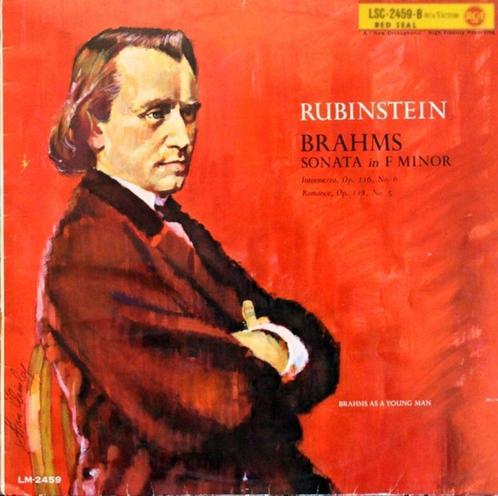 Brahms-Rubinstein–Sonata In F Minor, Cd's en Dvd's, Vinyl | Klassiek, Zo goed als nieuw, Romantiek, Kamermuziek, Ophalen of Verzenden