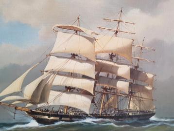 Olieverf Schilderij Zeilschip beschikbaar voor biedingen