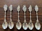 Zes zilveren theelepels met schepen, Antiek en Kunst, Ophalen of Verzenden, Zilver