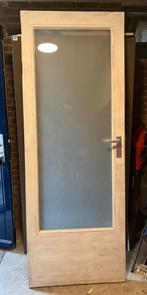 Hardhouten binnendeur met matglas, Ophalen, Minder dan 80 cm, Binnendeur, Zo goed als nieuw