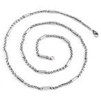 Stalen Vossenstaart Ketting Rondeschakels RVS - Dames Heren, Sieraden, Tassen en Uiterlijk, Overige materialen, Birgitta-Gracht 33, 6465 EL Kerkrade, Nederland