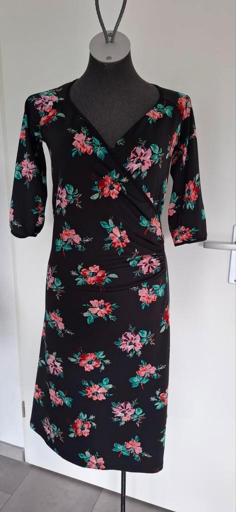 King Louie jurk zomerjurk bloemen print zwart S 36 igs, Kleding | Dames, Jurken, Gedragen, Maat 36 (S), Zwart, Knielengte, Ophalen of Verzenden