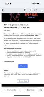 2x thunderdome 2025 ticket tekoop minimaal verkoop prijs!, Tickets en Kaartjes, Twee personen
