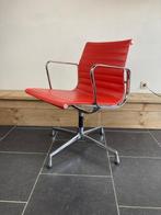 5 Vitra Eames EA 108, chroom , rood leder, full leather, Huis en Inrichting, Stoelen, Vitra, Design, Ophalen of Verzenden, Zo goed als nieuw