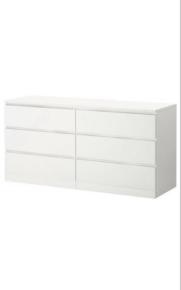 Witte ladekast met 6 lades (Malm Ikea)