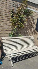 Landelijke brocante witte tuinbank, Tuin en Terras, Ophalen, Gebruikt, Hout