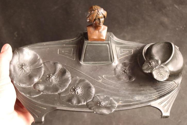 Art Nouveau inktstel met buste, Antiek en Kunst, Antiek | Woonaccessoires, Ophalen of Verzenden