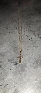 14 Karaats Gouden Ketting met Kruis, Met hanger, Ophalen of Verzenden, Zo goed als nieuw, Goud