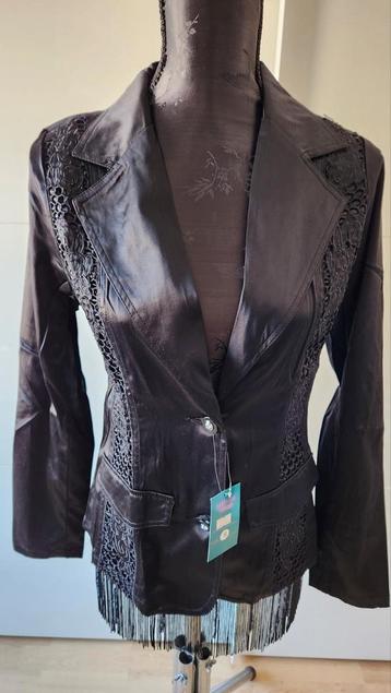 Zwarte blazer met kanten details - Maat 36 beschikbaar voor biedingen