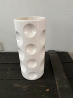 Vintage witte jaren 60 Kingston Pottery Hull vaas, Gebruikt, Wit, Aardewerk of Porselein, Ophalen of Verzenden