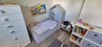 Peuterbed steigerhout met huisje, lattenbodem en matras, Kinderen en Baby's, Kinderkamer | Bedden, Ophalen, Gebruikt, 70 tot 85 cm