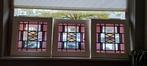 3 Glas in Lood Raampjes met Ophangsysteem, Antiek en Kunst, Ophalen