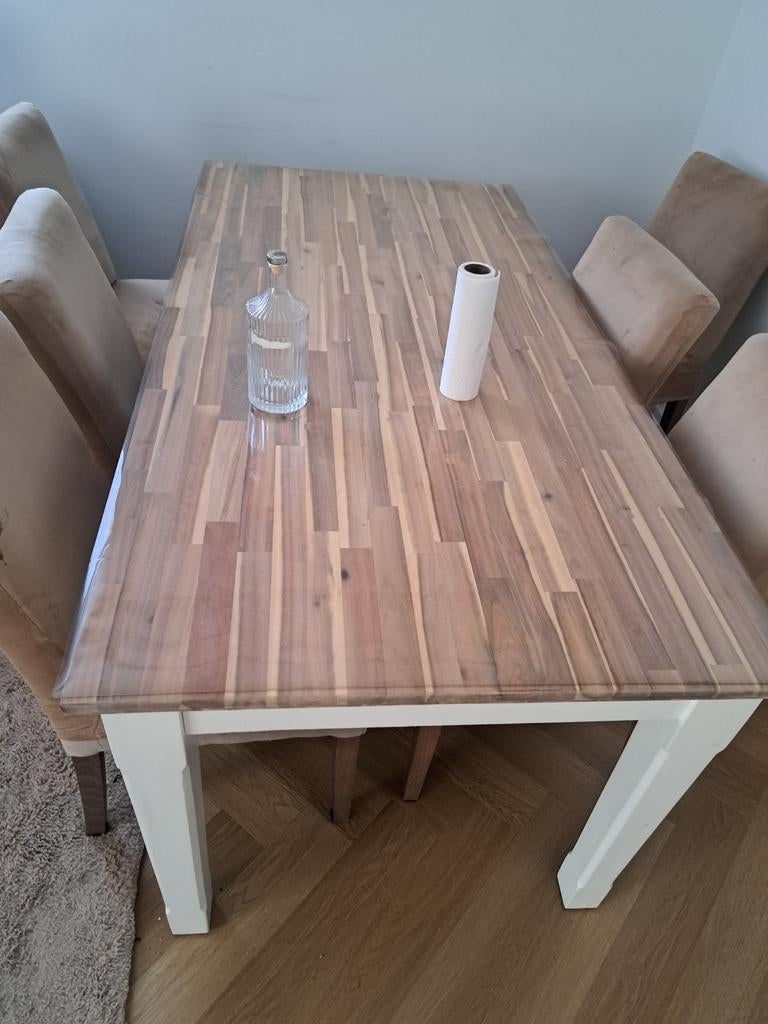 Te koop mooie houten eettafel. 8 x personen., Ophalen of Verzenden