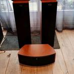 2 Kef Q3 speakers 120Watt rms@8ohm dark apple, Gebruikt, 120 watt of meer, Front, Rear of Stereo speakers, Ophalen