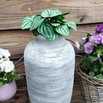 Grote crèmekleurige pot/vaas 38 cm.hoog, Ophalen, Overige kleuren, Aardewerk of Porselein, Zo goed als nieuw
