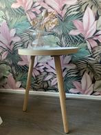 Wit bijzettafeltje, Huis en Inrichting, Minder dan 55 cm, Rond, Zo goed als nieuw, Hout