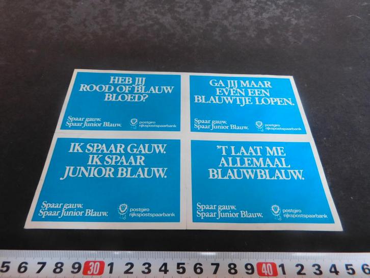 sticker set Postgiro Rijkspostspaarbank Heb jij rood of bla*, Verzamelen, Stickers, Zo goed als nieuw, Ophalen