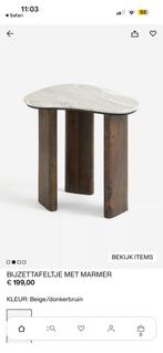 H&M Home bijzettafeltje met marmer, Huis en Inrichting, Minder dan 45 cm, Minder dan 55 cm, Rond, Nieuw