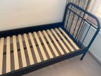 Zwart metalen bedframe - Eenpersoons, Ophalen, 90 cm, Eenpersoons, Zwart