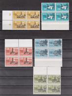 Nederland NVPH nr. 842-846 Postfris in blokken van vier   , Verzenden, Na 1940, Postfris