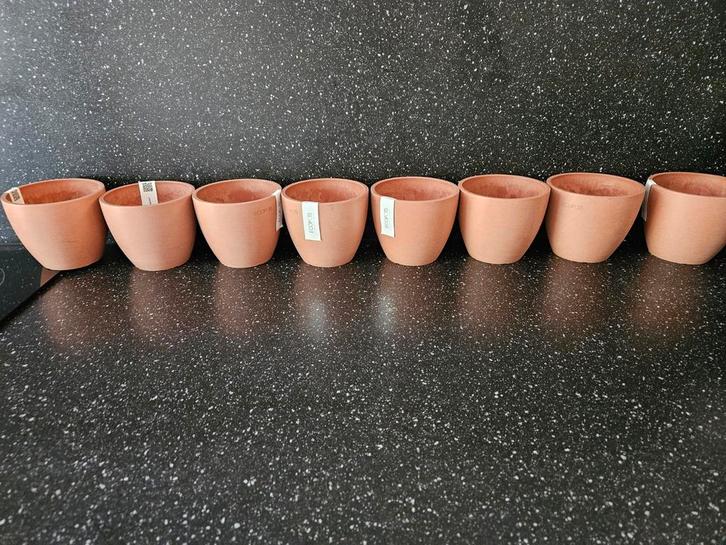 bloempot kweekpotjes 6x 11x9cm ecopots terra cotta, Tuin en Terras, Bloempotten, Nieuw, Kunststof, Binnen, Balkon, Tuin, Minder dan 40 cm
