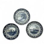 Drie wandbordjes, Tichelaar Makkum, Ophalen of Verzenden