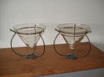 twee decoratie vazen schalen glas voor werkstukjes *, Ophalen, Overige kleuren, Minder dan 50 cm, Glas
