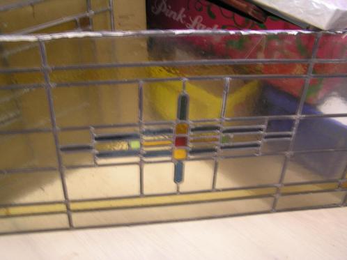 Vintage Glas in Loodraam  +/- 103 cm br<>48cm hg - 2 stuks, Antiek en Kunst, Antiek | Glas en Kristal, Ophalen
