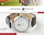 Beverly Hills Polo Club Santa Monica Blvd. White horloge, Sieraden, Tassen en Uiterlijk, Overige merken, Leer, Staal, Polshorloge