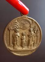 Bronzen medaille Heilige familie. Maria, Jezus, Jozef, Ophalen of Verzenden