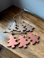 6x Kerstboom mini houten hangers, Diversen, Ophalen of Verzenden