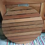 tafelblad hardhout, Gebruikt, 50 tot 100 cm, Rond, Landelijk