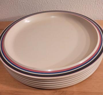 6 grote Mepal borden beige strepen Koen de Winter P250 beschikbaar voor biedingen