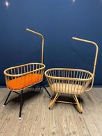 Vintage rotan poppenwiegjes, Ophalen, Gebruikt, Babypop