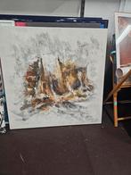 Groot Abstract olieverf schilderij Twan van de Ven, Antiek en Kunst, Ophalen