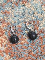 Oorbellen obsidiaan steen zilverglans gratis verzenden, Overige materialen, Hangers, Bruin, Verzenden