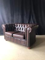 Nette Engelse Chesterfield 2-zitsbank in rundleder, Huis en Inrichting, Fauteuils, Ophalen, Gebruikt, Engels / Chesterfield / Klassiek