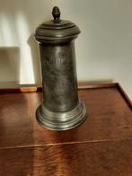 Antieke Tinnen Pul met Deksel en handgreep uit 1820 Bock Zin, Ophalen of Verzenden