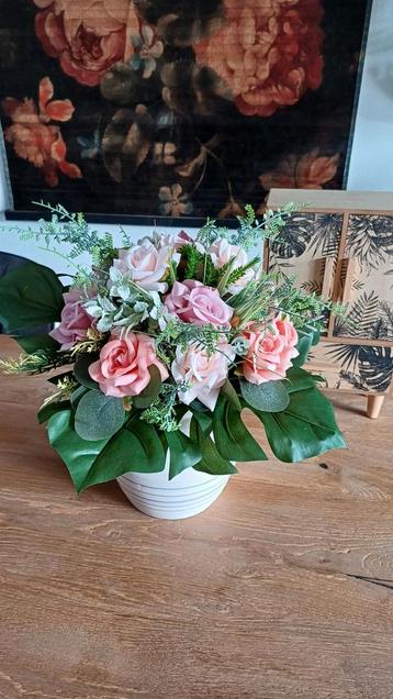 Prachtige zijden bloemen boeket pastel kleuren  beschikbaar voor biedingen