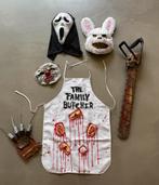 Halloween maskers, schort, “electrische” zaag en handschoen, Ophalen of Verzenden, Halloween of Griezel