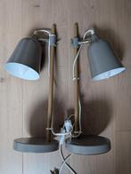 2 nachtlampjes /tafellampen grijs Leitmotiv, Huis en Inrichting, Lampen | Tafellampen, Ophalen, Gebruikt, Hout, Minder dan 50 cm