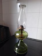 Antieke Plume&Atwood Groene Glazen Olielamp, Ophalen of Verzenden